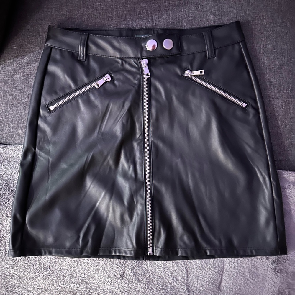 Wild Fable Black Mini Skirt with Silver Zippers